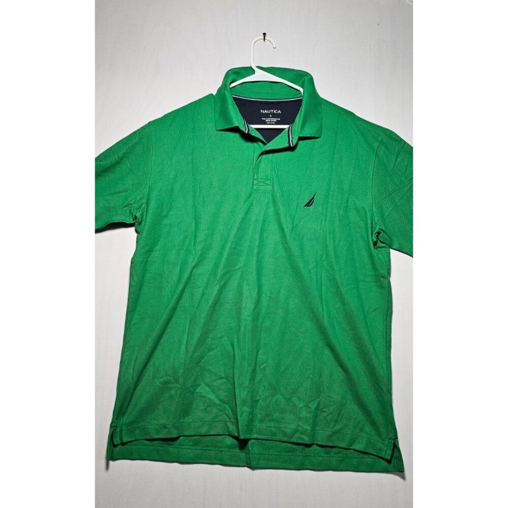 Nautica Polo Shirt Men’s Large Green Deck Short Sleeve Casual New Without Tag